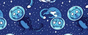 Preview wallpaper cats, astronauts, space suit, pattern