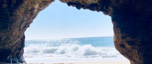 Preview wallpaper cave, arch, beach, sea, sand