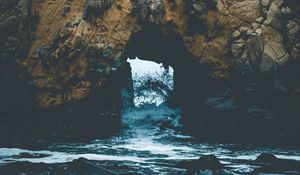 Preview wallpaper cave, arch, rocks, sea, stones