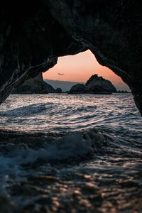 Preview wallpaper cave, arch, rocks, sea, stony