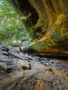 Preview wallpaper cave, arch, rocks, stones, forest