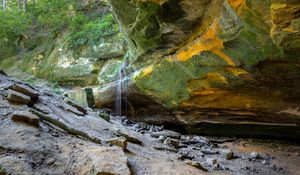 Preview wallpaper cave, arch, rocks, stones, forest