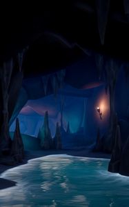 Preview wallpaper cave, art, water, dark