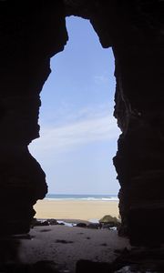 Preview wallpaper cave, beach, sea, view, nature