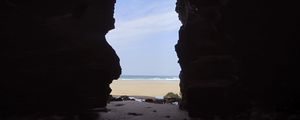 Preview wallpaper cave, beach, sea, view, nature