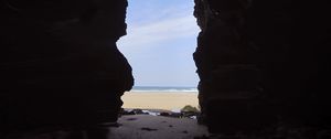 Preview wallpaper cave, beach, sea, view, nature