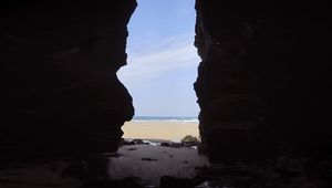 Preview wallpaper cave, beach, sea, view, nature