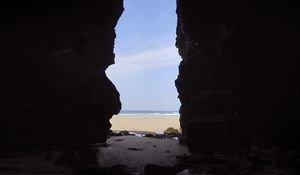 Preview wallpaper cave, beach, sea, view, nature