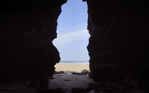 Preview wallpaper cave, beach, sea, view, nature