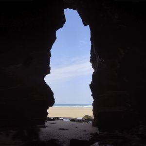 Preview wallpaper cave, beach, sea, view, nature