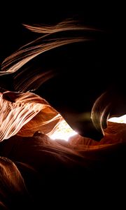 Preview wallpaper cave, canyon, relief, dark, light