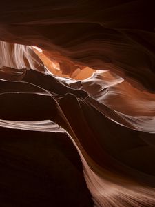 Preview wallpaper cave, canyon, shadows, light, relief
