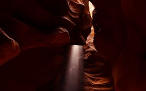 Preview wallpaper cave, canyon, stone, dark, sunlight