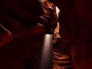 Preview wallpaper cave, canyon, stone, dark, sunlight