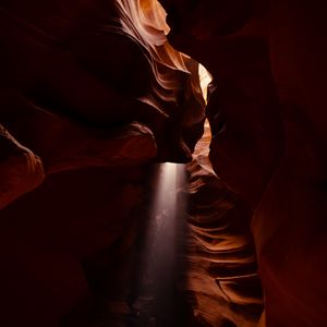 Preview wallpaper cave, canyon, stone, dark, sunlight