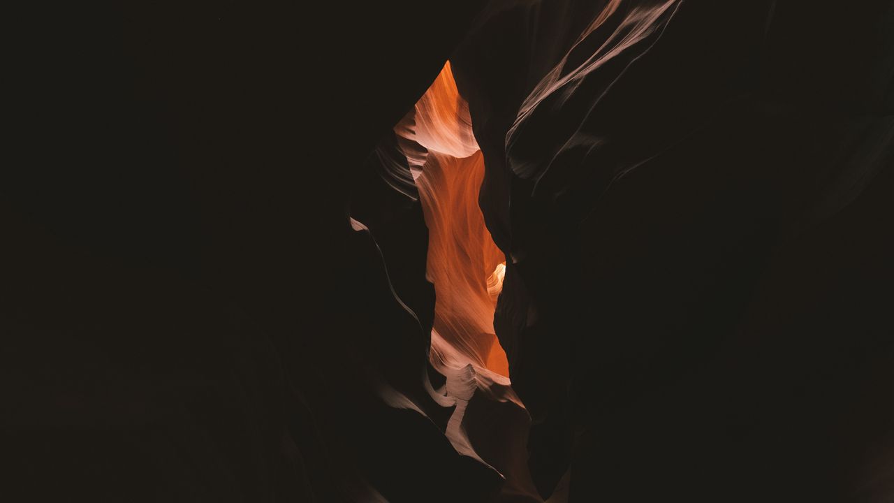 Wallpaper cave, dark, gorge, canyon, rock