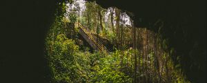 Preview wallpaper cave, dark, rock, stairs, nature