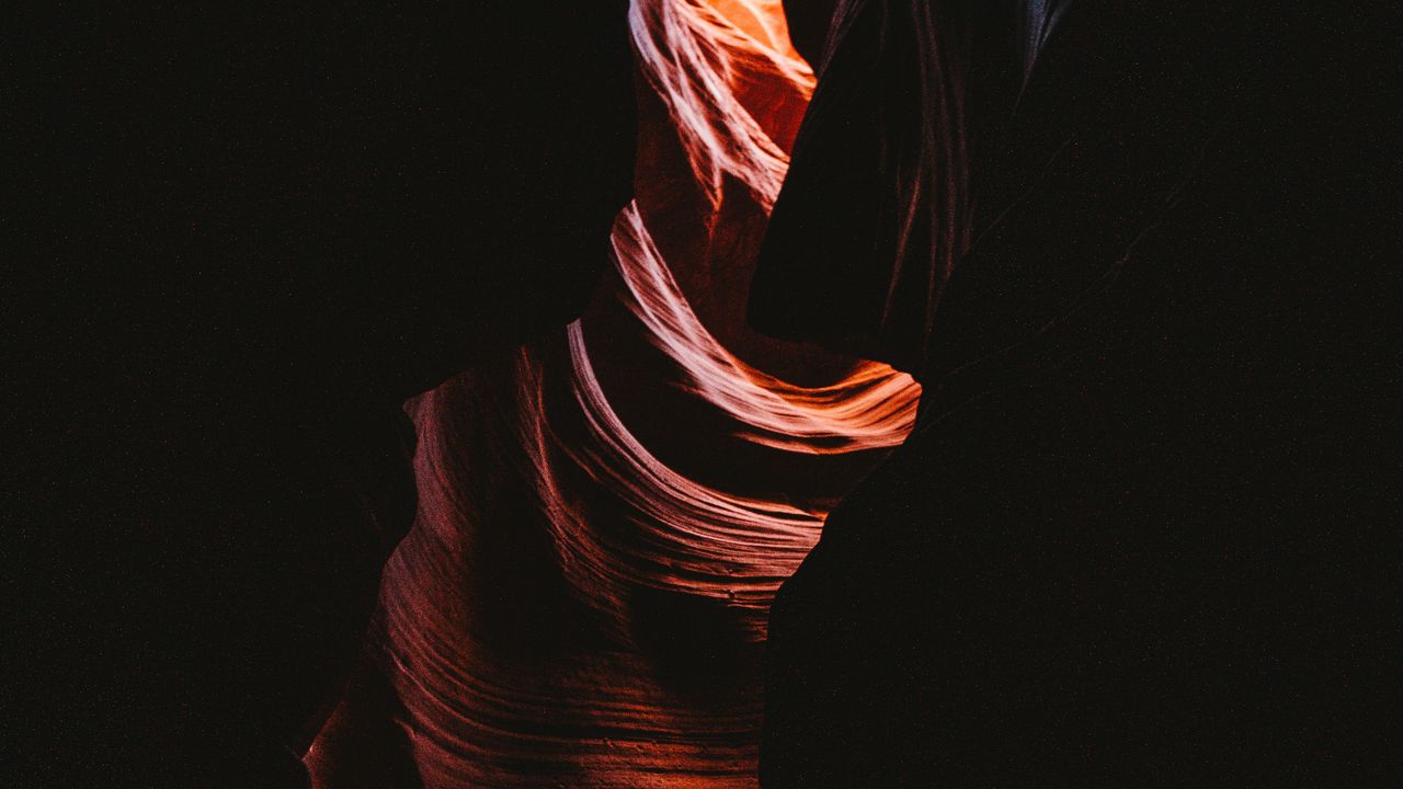 Wallpaper cave, dark, rocks, canyon