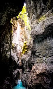 Preview wallpaper cave, gorge, river, rocks, stone