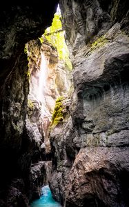 Preview wallpaper cave, gorge, river, rocks, stone