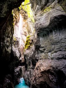 Preview wallpaper cave, gorge, river, rocks, stone