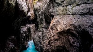 Preview wallpaper cave, gorge, river, rocks, stone