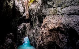 Preview wallpaper cave, gorge, river, rocks, stone