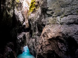 Preview wallpaper cave, gorge, river, rocks, stone