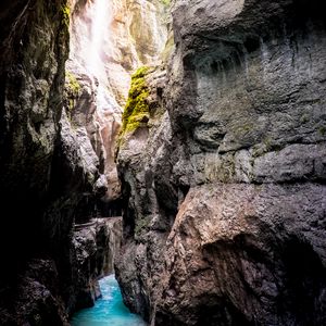 Preview wallpaper cave, gorge, river, rocks, stone