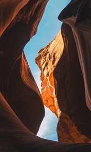 Preview wallpaper cave, gorge, rocks, stone, wavy, brown