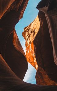 Preview wallpaper cave, gorge, rocks, stone, wavy, brown