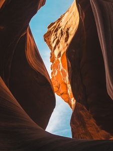 Preview wallpaper cave, gorge, rocks, stone, wavy, brown