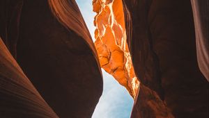 Preview wallpaper cave, gorge, rocks, stone, wavy, brown