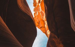 Preview wallpaper cave, gorge, rocks, stone, wavy, brown