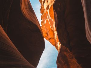 Preview wallpaper cave, gorge, rocks, stone, wavy, brown