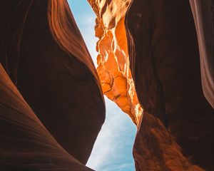 Preview wallpaper cave, gorge, rocks, stone, wavy, brown