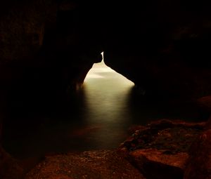 Preview wallpaper cave, gorge, water, light, dark