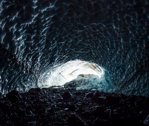 Preview wallpaper cave, ice, glacier, relief