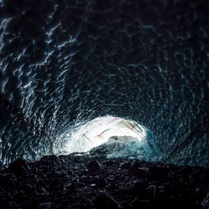 Preview wallpaper cave, ice, glacier, relief