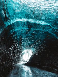 Preview wallpaper cave, ice, ice floe, deepening