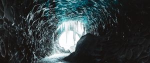 Preview wallpaper cave, ice, ice floe, deepening