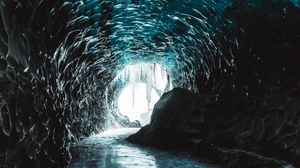 Preview wallpaper cave, ice, ice floe, deepening