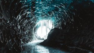 Preview wallpaper cave, ice, ice floe, deepening