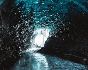 Preview wallpaper cave, ice, ice floe, deepening