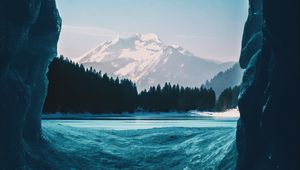 Preview wallpaper cave, ice, snow, inside, morzine, france