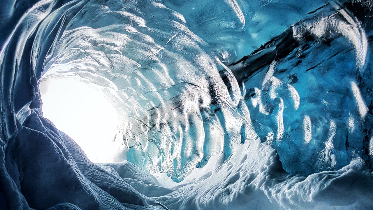 Wallpaper cave, ice, snow, ice cave, iceland