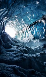 Preview wallpaper cave, ice, snow, ice cave, iceland