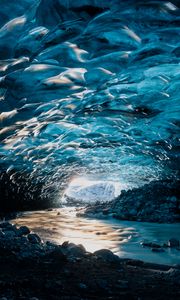 Preview wallpaper cave, ice, stones, water, nature