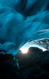 Preview wallpaper cave, ice, stones, nature