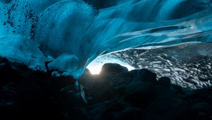 Preview wallpaper cave, ice, stones, nature